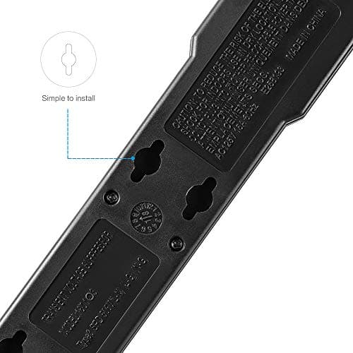 KMC 6-Outlet Surge Protector Power Strip 2-Pack, 600 Joule, Overload Protection, 2-Foot Cord - Image 5