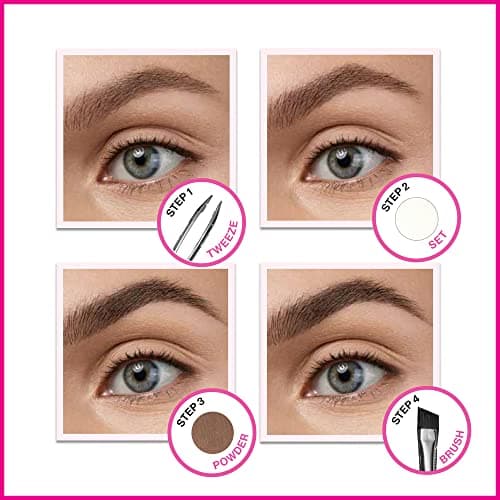 wet n wild Ultimate Eyebrow Makeup Kit, Long-Lasting Matte Brow Powder, Tweezers, Wax & Brush, Built-In Mirror, Purse-Friendly Compact - Dark Brown - Image 4