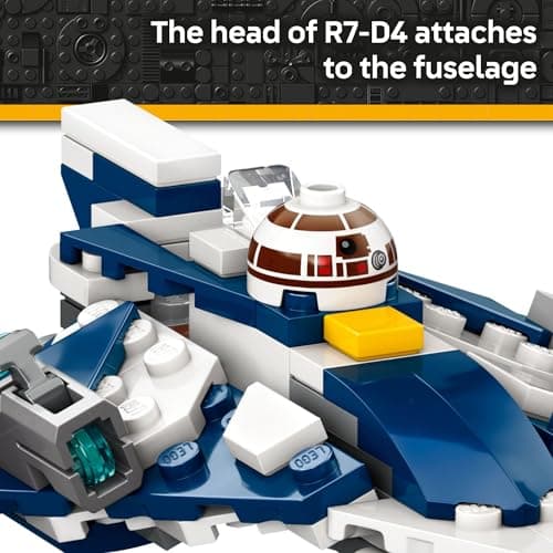 LEGO Star Wars Plo Koon’s Jedi Starfighter Microfighter Kids Toy - Building Toy for Pretend Play - Clone Wars Playset and Room Decor for Boys and Girls, Ages 6+ - Birthday Gift Idea - 75400 - Image 6