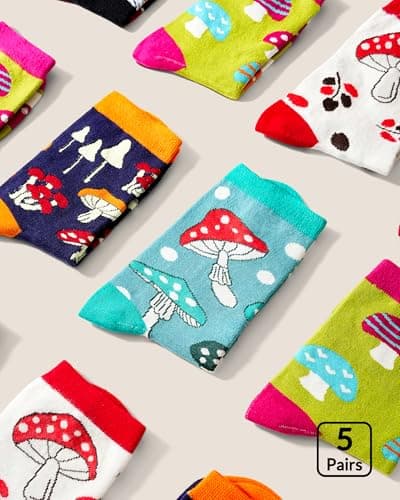 Jeasona Women's Mushroom Socks Mushroom Gifts for Women Fun Funny Cute Socks - Image 6