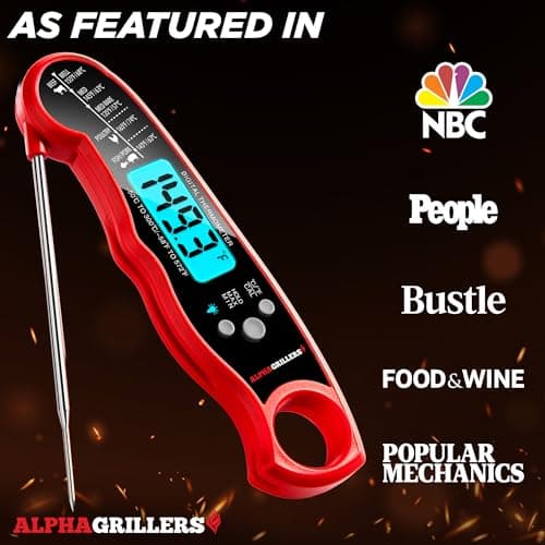 Alpha Grillers Meat Thermometer Digital - Instant Read Food Thermometer for Cooking Grilling Air Fryer Griddle Probe Kitchen Gadgets Essentials BBQ Accessories Grill Gifts for Men Him Dad Birthday - Image 4