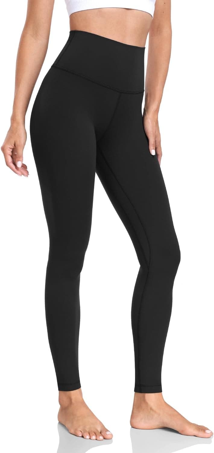 HeyNuts Yoga Pro Leggings, High Waisted Soft Pants Buttery Workout Athletic Lounge Yoga Pants 28" Small Black - Image 3