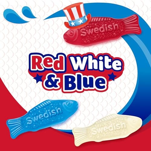 SWEDISH FISH Mini Red, White & Blue Soft & Chewy Candy, Bulk Candy, 1.8 lb - Image 5