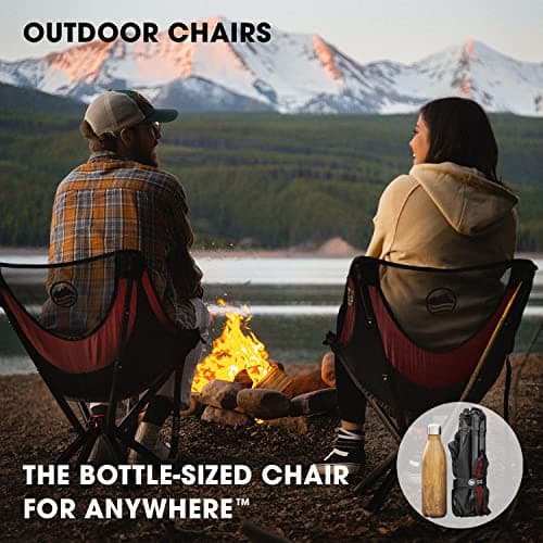 CLIQ Portable Chair - Lightweight Folding Chair for Camping - Supports 300 Lbs - Perfect for Outdoor Adventures - Black, Red (2Pack) - Image 7