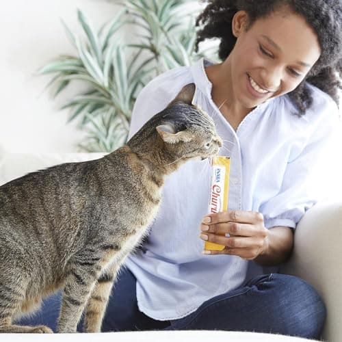 INABA Churu Cat Treats, Lickable, Squeezable Creamy Purée Cat Treat with Green Tea Extract & Taurine, 0.5 Ounces Each Tube, 20 Tubes, Chicken Variety Box - Image 2