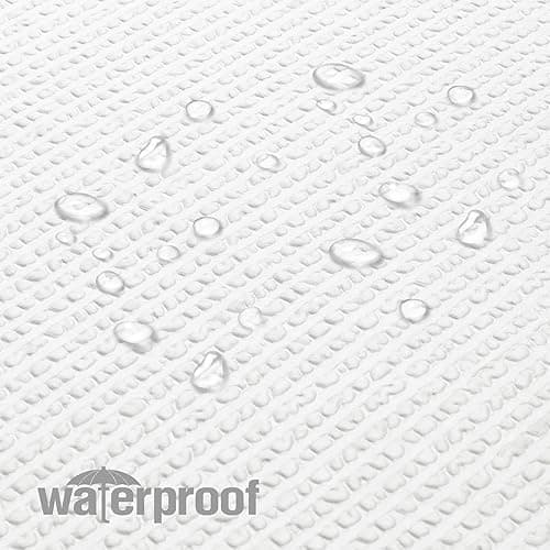 OVZME Berry White Shower Curtain, Embossed Textured Fabric Shower Curtain for Bathroom - Soft Cloth & Hotel Spa Luxury, Water Repellent, Machine Washable Shower Curtain, 72X72, White - Image 5