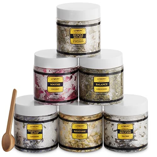 Gifts for Women Who Have Everything, Epsom Bath Salts Gift Basket Set, Relaxing Self Care Salt W/Essential Oil, Christmas Gifts for Mom, Lavender, Eucalyptus, Lemon, Coconut, Tea Tree, Honey Almond - Image 8