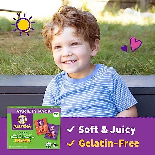 Annie's Organic Bunny Fruit Snacks, Variety Pack, Gluten Free, Halloween Snacks, 22 Ct, 15.4 oz - Image 5