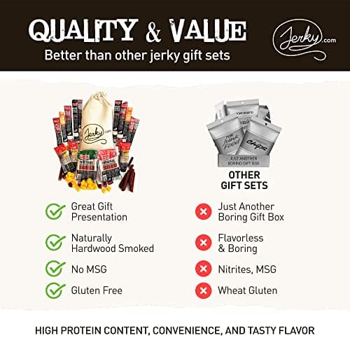 Jerky Gift Basket for Men - 26pc Jerky Variety Pack of Beef, Pork, Turkey, & Ham Snack Sticks - High Protein Healthy Snack - Unique Gift for Men - Image 5