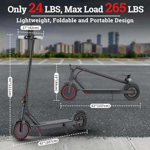 Electric Scooter - 8.5" Solid Tire, Powerful 350W Motor, Top Speed 19 MPH, Max 16 Miles Ranges, Load 264LBS, Aluminum Alloy Frame Foldable Commuting Escooter for Adults & Teens - Image 7