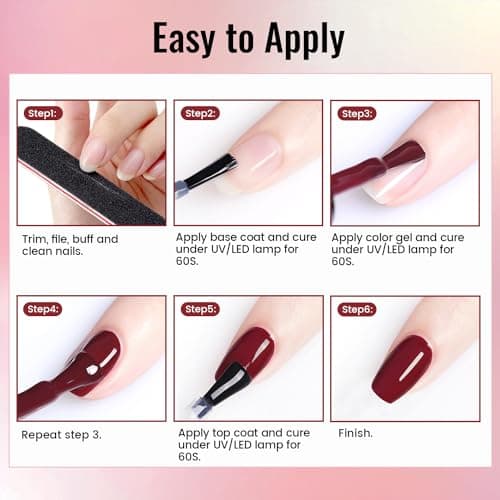 JODSONE Gel Nail Polish Kit with U V Light 32 Colors Gel Polish Nail + 4 Functional Adhesive Bottles Kit Soak Off Manicure Tools Gifts for Women - Image 10