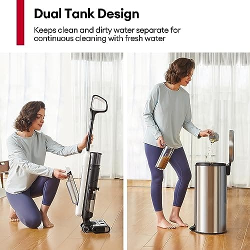 Ultenic Wet Dry Vacuum Cleaner, Cordless Vacuum Mop Combo with Self-Cleaning, 50min Runtime, Smart Mess Detection, Edge Cleaning, LED Display, 3-in-1 Floor Cleaner Machine for Hard Floor, AC1 Elite - Image 8