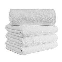 Classic Turkish Towels - Turkish Bath Towels Set of 4 - Premium Quality Made with 100% Turkish Cotton, Spa & Hotel Towels, Absorbent & Comfy Bath Towel | 27"x54" (White)