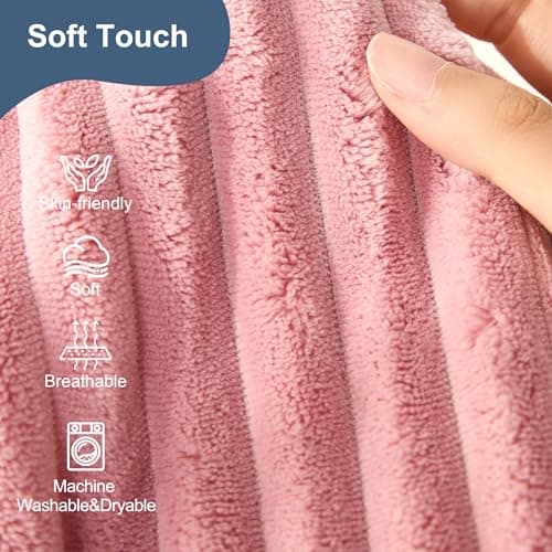 63" Oversized Chaise Lounge Chair Indoor, Extra Cloud Layer, Convertible Sleeper Sofa Couch with Removable Pillows & Side Pockets, Corduroy Upholstered Sofa Bed with Armrests for Living Room, Pink - Image 7