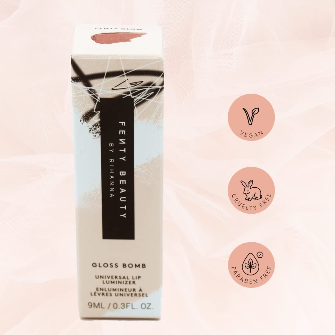 Fenty Beauty Gloss Bomb Universal Lip Luminizer - 01 Fenty Glow for Women - 0.3 oz Lip Gloss Cranberry 0.3 Ounce (Pack of 1) - Image 6