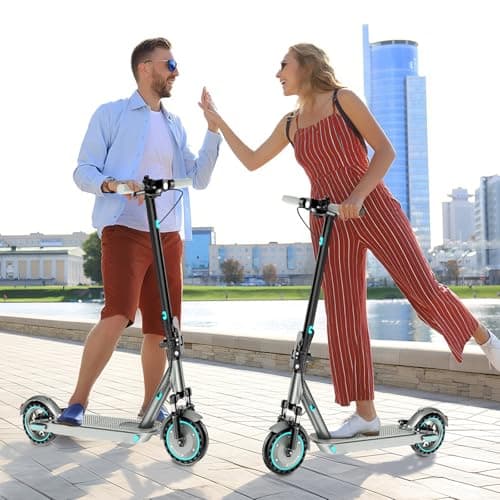 Electric Scooter Adults, 350W Motor, Folding E-Scooter with Dual Suspension, 8.5 Inch Solid Tires, Up to 19 MPH and 21 Miles Long Range, Dual Braking E Scooter for Adults - Image 6