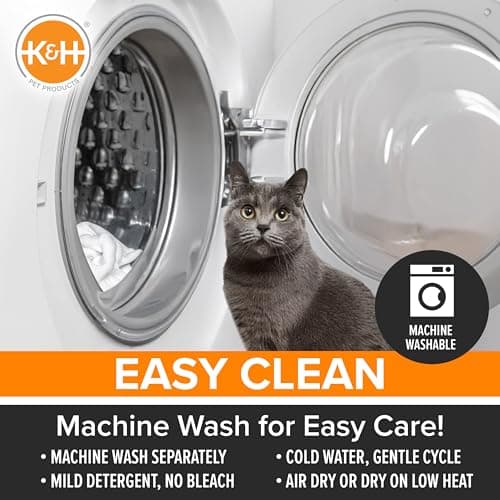 K&H PET PRODUCTS Self-Warming Cat Bed Pad, Self Heating Pad for Outdoor Cat Houses, Warming Mat for Indoor Pet Beds & Furniture, Reversible Blanket, Washable - Small 21 X 17in Oatmeal/Chocolate - Image 5