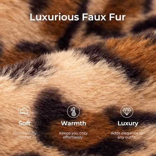 Snug Leaves Women's Fuzzy Scuff Slippers Soft Comfy Memory Foam Non-slip Indoor House Shoes (Cheetah Brown, Size 7-8) - Image 3