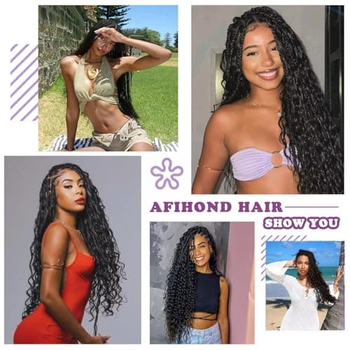 Afihond Human Braiding Hair For Boho Braids 120g Deep Wave Bulk Human Hair for Braiding Knotless 12A 100% Unprocessed Brazilian Virgin Hair Extensions Bulk Bohemian 3 Bundles Natural Color 18inch - Image 6