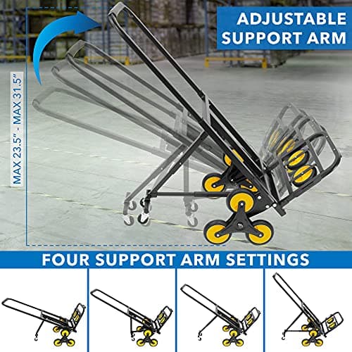 Mount-It! Stair Climbing Cart - 3 Wheel Stair Climbing Dolly - Easily Lift Heavy Items Up and Down Steps with Stair Climber Hand Truck - Move 330 Lbs on Ground, Pull 130 Lbs up Stairs - Image 7