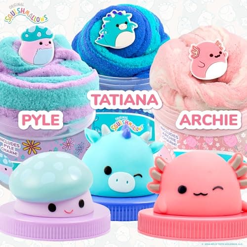 Original Squishmallows Premium Cloud Slime, 3-Pack, 9 Add Ins, 8 oz. Fluffy Slimes, for Kids, Bulk, Great 6 Year Old Toys & Party Favors, Super Soft Sludge Toy - Image 2