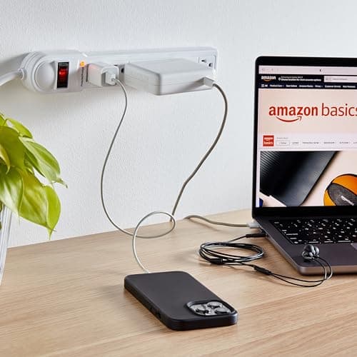 Amazon Basics Surge Protector Power Strip, 6-Outlet, 790 Joules, LED Indicator, 6ft Extension Cord, White - Image 6