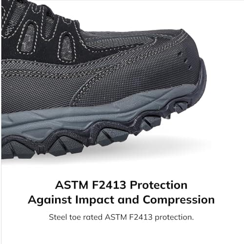 Skechers Men's Cankton Steel Toe Construction Shoe - Electrical Hazard Rated, Memory Foam, Black/Charcoal, 10.5 Wide - Image 2