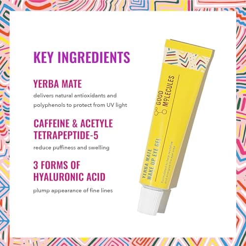 Good Molecules Yerba Mate Wake Up Eye Gel - Hydrating Under Eye Gel Cream with Hyaluronic Acid and Caffeine - Target Dark Circles and Puffiness - Skin Care for Face - Image 3