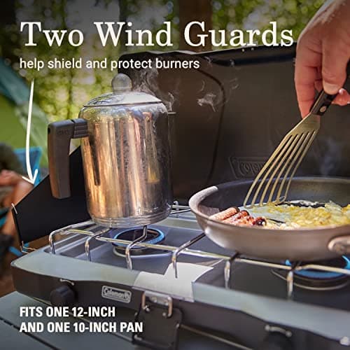Coleman Triton 2-Burner Propane Stove, Portable Camping Cooktop with 2 Adjustable Burners & Wind Guards, 22,000 BTUs of Power for Camping, Tailgating, Grilling, BBQ, & More - Image 3