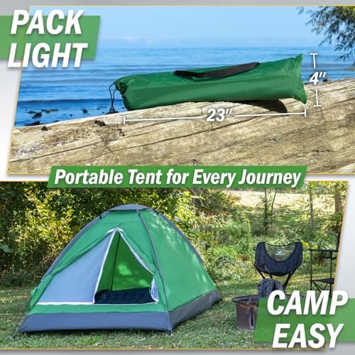 117 Person Camping Tent with Rain Fly and Carrying Bag - Lightweight Outdoor Pop Up Tents for Camping Essentials, Music Festivals, Backpacking, Hiking, or Beach Shelter by Wakeman Outdoors - Image 5