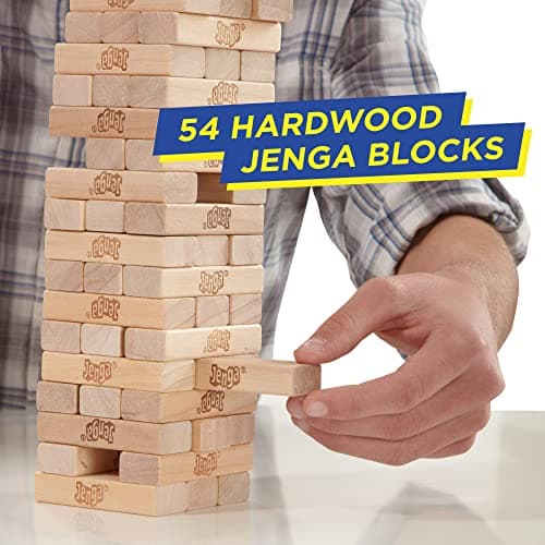 Jenga Game | The Original Wood Block Game with Genuine Hardwood Blocks | Stacking Tower Game | Ages 6+ | 1 or More Players | Party Games for Kids | Family Games - Image 3
