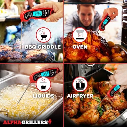 Alpha Grillers Meat Thermometer Digital - Instant Read Food Thermometer for Cooking Grilling Air Fryer Griddle Probe Kitchen Gadgets Essentials BBQ Accessories Grill Gifts for Men Him Dad Birthday - Image 3