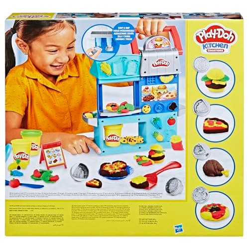 Play-Doh Kitchen Creations Busy Chef's Restaurant Playset, 2-Sided Play Kitchen Set, Preschool Cooking Toys, Kids Arts & Crafts, Ages 3+ - Image 3