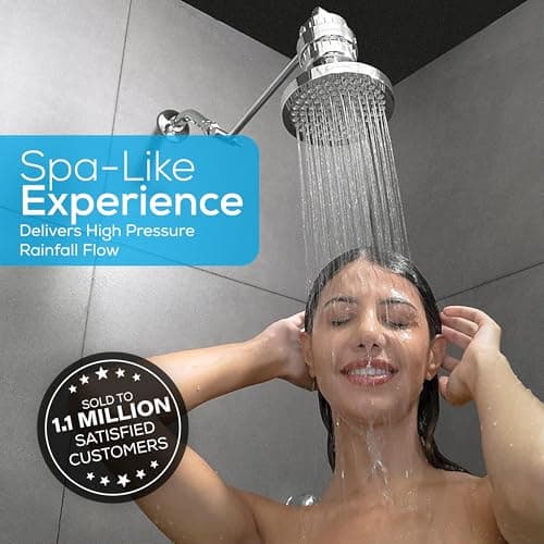SparkPod Shower Head - High Pressure Rain - Premium Quality Luxury Design - 1-Min Install - Easy Clean Adjustable Replacement for Your Bathroom Shower Heads (Luxury Polished Chrome, 6 Inch Round) - Image 7