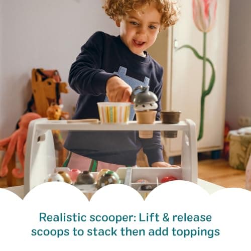 Melissa & Doug Wooden Scoop & Serve Ice Cream Counter, Pretend Play Store, 28 Toy Food & Play Kitchen Accessories, Preschool Toys for Girls & Boys 3+ - Image 7
