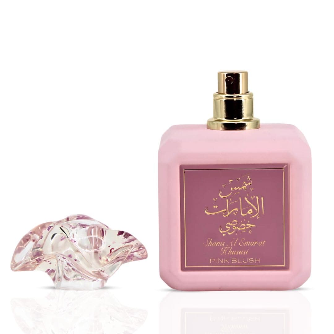 Ard al Zaafaran Pink Blush Shams Al Emarat Khususi, Marshmallow Blush Perfume For Women, Eau de Parfum - 100 ML (3.4 OZ) Romantic & Sweet Arabian Perfume - A Captivating Scent wrapped in Pink Bottle - Image 3