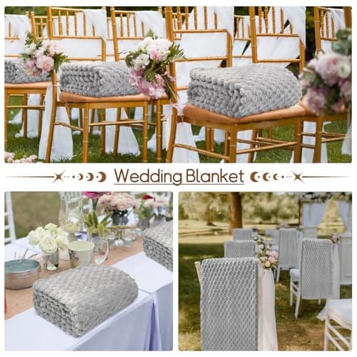 6 Pcs Flannel Throw Blanket Bulk 50 x 60 Inch - 240 GSM Turtle Velvet Jacquard Decorative Blankets Soft Lightweight Bed Throw for Sofa Pet Bed Party Outdoor Wedding Ideas Donation Homeless Gifts, Gray - Image 5