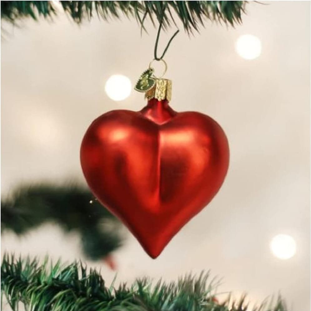 Old World Christmas Large Matte Red Heart Glass Blown Ornament for Christmas Tree, Handcrafted Holiday Decoration, Heart Collection - Image 4
