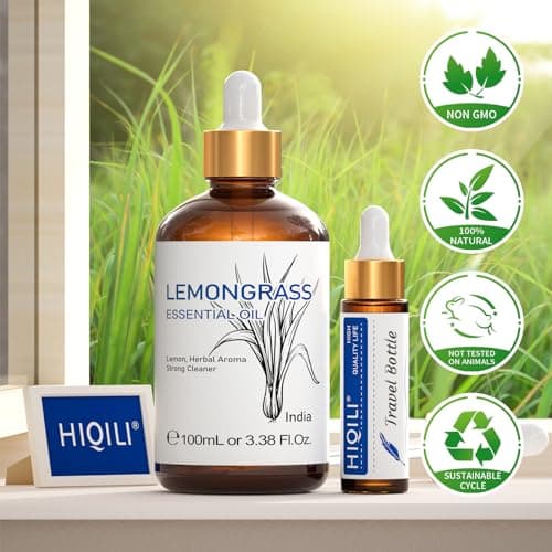 HIQILI Lemongrass Essential Oil, 100% Pure Natural Undiluted Premium Oils - 3.38 Fl. Oz - Image 8