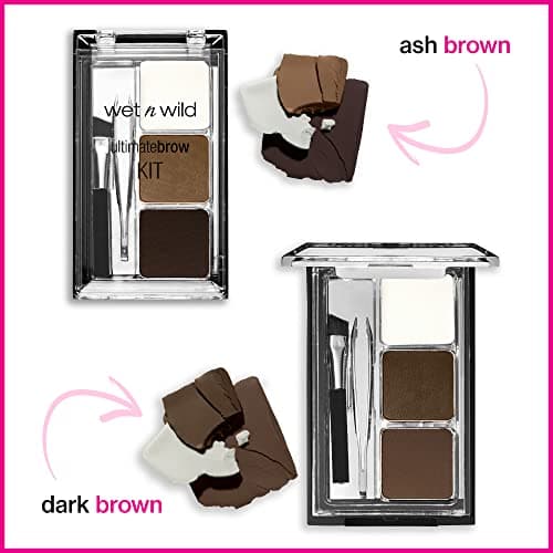 wet n wild Ultimate Eyebrow Makeup Kit, Long-Lasting Matte Brow Powder, Tweezers, Wax & Brush, Built-In Mirror, Purse-Friendly Compact - Dark Brown - Image 5