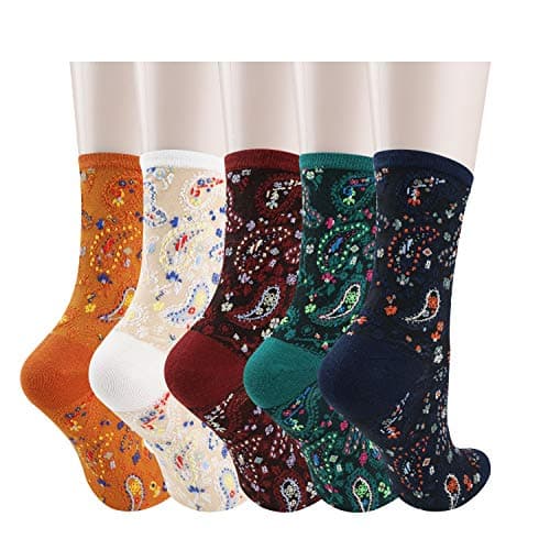 Benefeet Sox Paisley Patterned Crew Socks for Women Girls Fun Retro Novelty Graphic Design Dress Socks Colorful Casual Sock Gifts (5 Pack Paisley) - Image 2