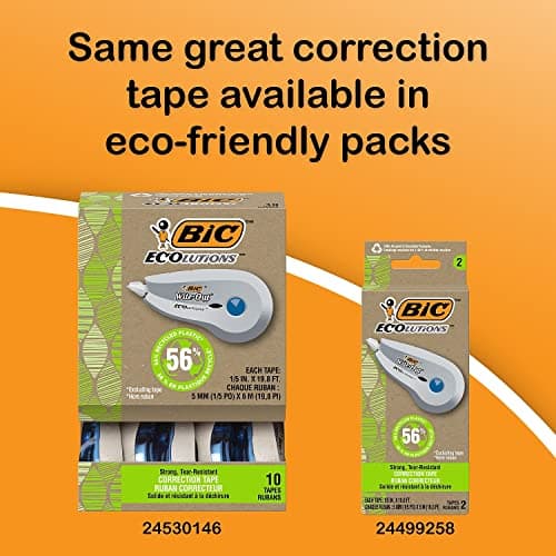 BIC Wite-Out Brand EZ Correct Correction Tape, 39.3 Feet, 2-Count Pack of white Correction Tape, Fast, Clean and Easy to Use Tear-Resistant Tape Office or School Supplies - Image 2