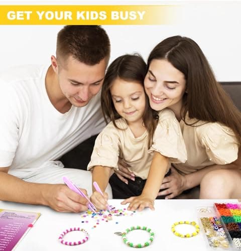 Dowsabel Clay Beads Bracelet Making Kit for Beginner, 5000 Pcs Preppy Polymer Clay Beads with Charms Kit for Jewelry Making, DIY Arts and Crafts Birthday Gifts Toys for Kids Age 6-13 - Image 4