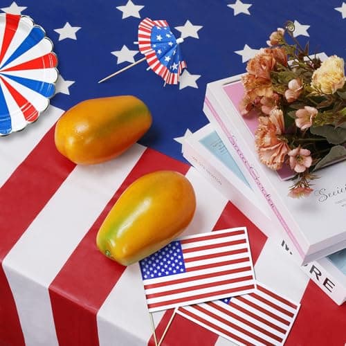 Childom 3 Pack Patriotic Tablecloth,Disposable Plastic Tablecloth 54"x108" Patriotic Decorations,Birthday Party Table Cloth for Kids,Patriotic Themed Party Supplies for Outside,Picnic,Camping,Memorial - Image 7