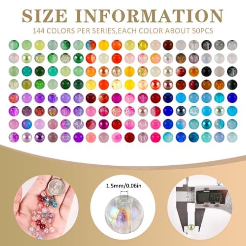 XSEINO About 7200PCS 6mm Glass Beads Bracelet Making Kit,144 Assorted Colors Crystal Glass Beads for Bracelet and Jewelry Making and DIY Crafts,Friendship Gifts,to Give to Friends, Family - Image 2