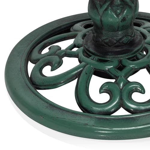 Alpine Corporation TEC114 31" Tall Outdoor Antique Flower Birdbath with Bird Decoration Yard Statue, Durable Polypropylene Construction for Patio, Deck, or Yard - Image 10