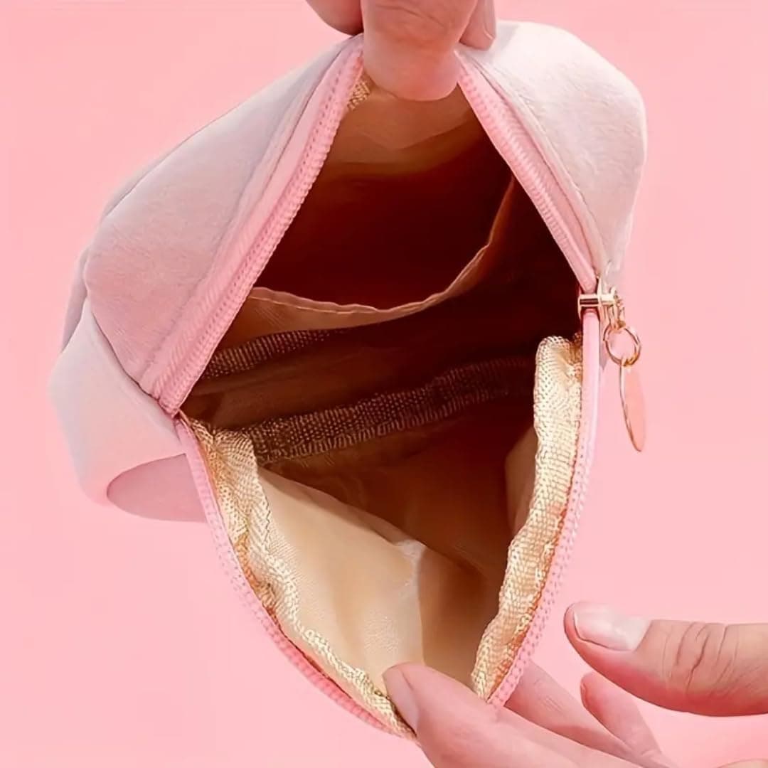 Reusable Sanitary Napkin Pads Storage Bag Portable for Women Girls | Soft Touch Velvet with Matching Open Clip Lanyard | Reusable | Zero Waste Period (Black Velvet) - Image 4