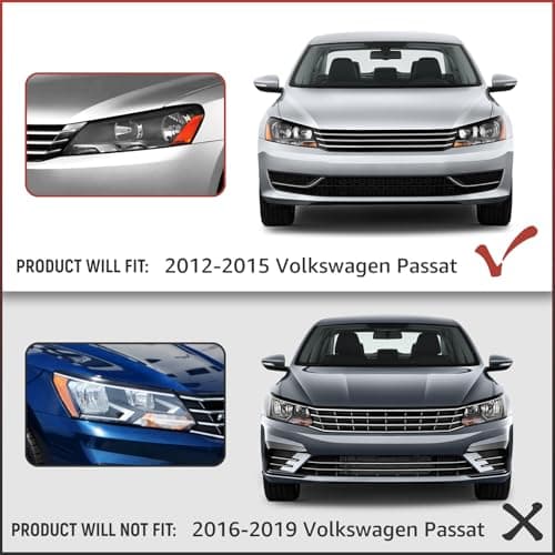 Reinko Headlights Assembly For 2012 2013 2014 2015 Volkswagen Passat Headlights, for 12-15 VW Passat Head Lamps Set Halogen Pair OEM style - Image 2
