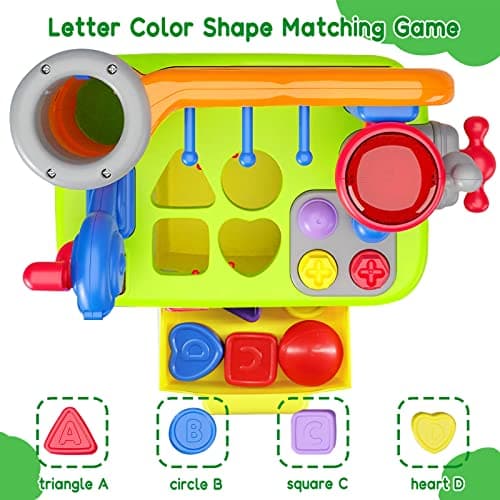 SYAOMUNLY Baby Toys for 1 Year Old Boy Girl Musical Learning Workbench for 1 2 Year Old Boy Birthday Gift Early Educational Sound Shape Toddler Toys Age 1-2 Tool Set for Kids 12-18 Months - Image 7