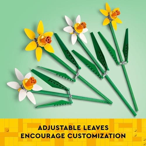 LEGO Daffodils - Building Toy for Kids, Girls and Boys, Ages 8+ - Birthday Gift for Kids - Artificial Daffodil for Bedroom Decor and Display - 40747 - Image 5